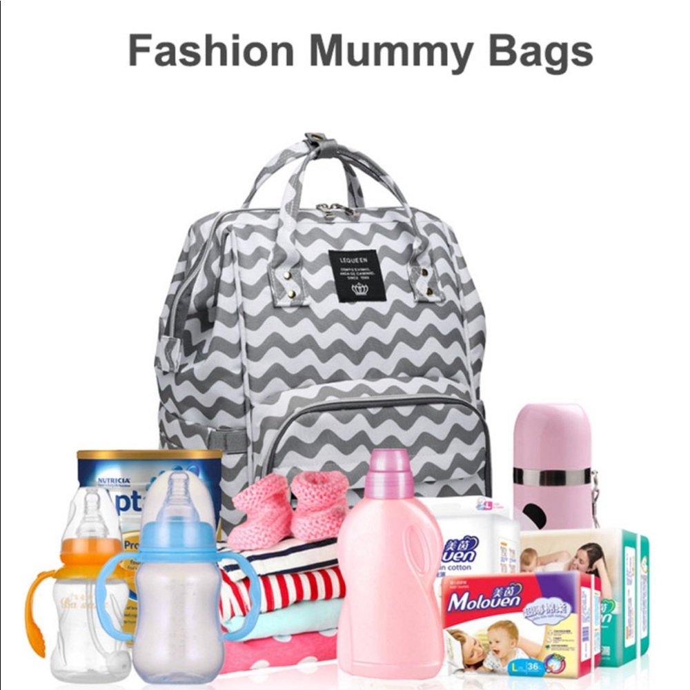 Large Chevron Mommy Diaper Bag Backpack